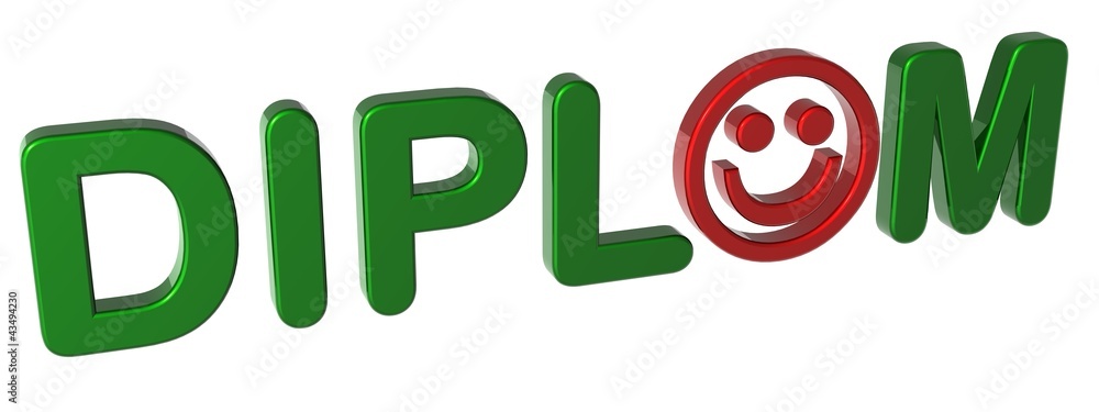 Fototapeta premium 3D Smiley - Diplom