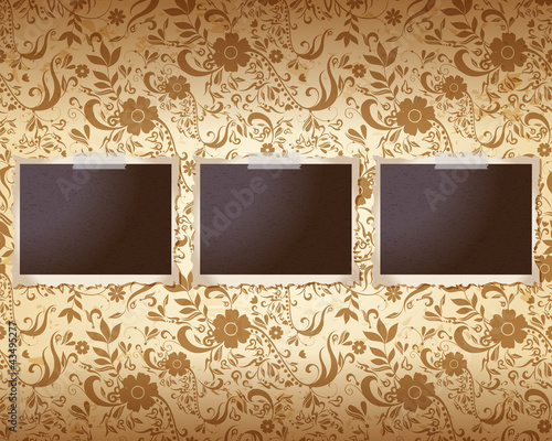 Old, vintage photos on the wall