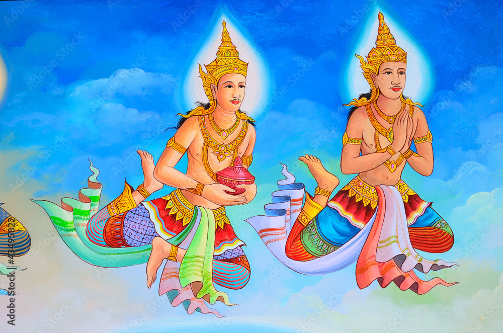 CHIANG MAI, THAILAND - JUN 2: Traditional Thai style painting ar