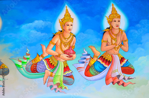 CHIANG MAI, THAILAND - JUN 2: Traditional Thai style painting ar