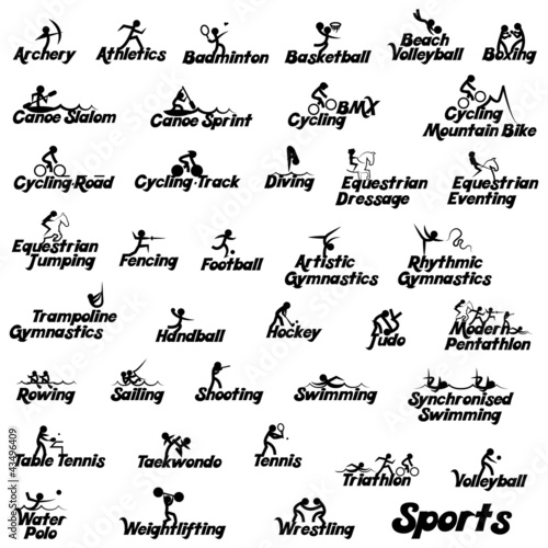 sports black icons