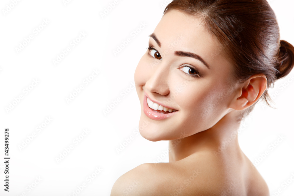 teen girl beauty face happy smiling and looking at camera teen girl beauty face happy smiling and looking at camera