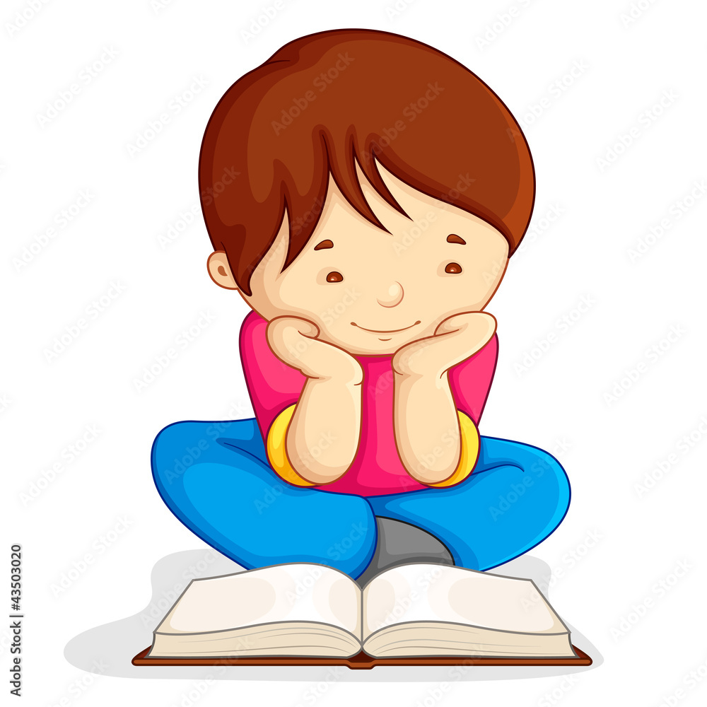 vector illustration of boy reading open book sitting on floor vector illustration of boy reading open book sitting on floor