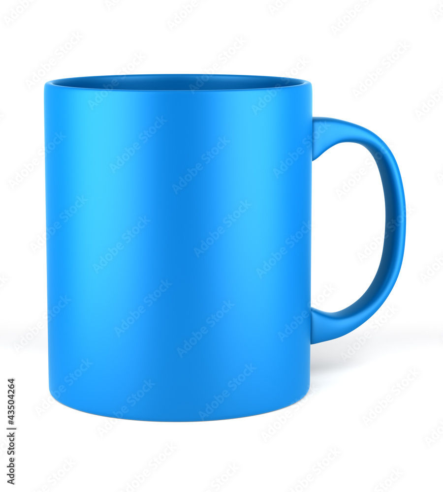 blue ceramic cup isolated on white background blue ceramic cup isolated on white background