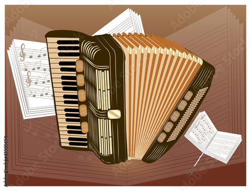 Brown accordion