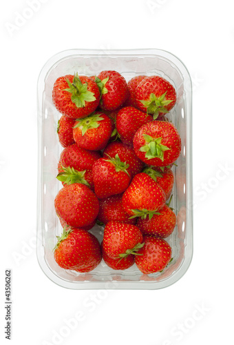 strawberries in plastic container