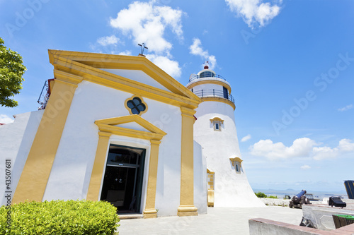 Guia Fortress lighthouse in Macau at day