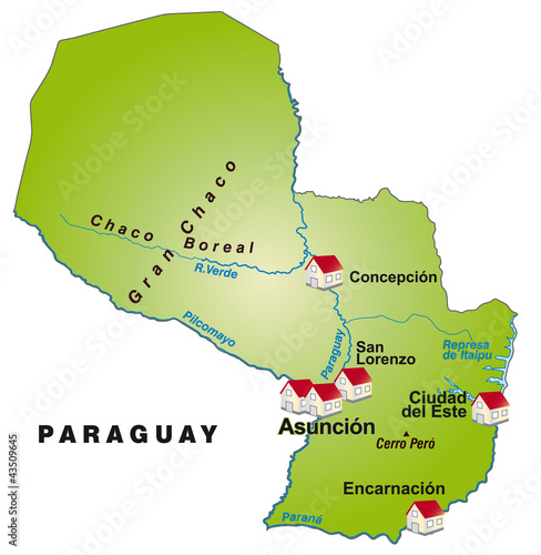 Inselkarte von Paraguay als Infografik
