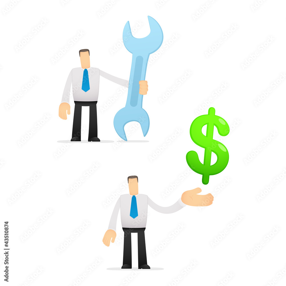 funny cartoon office worker