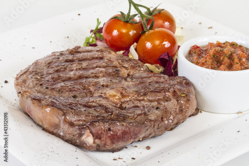 Grilled Beef Steak Isolated On a White Background