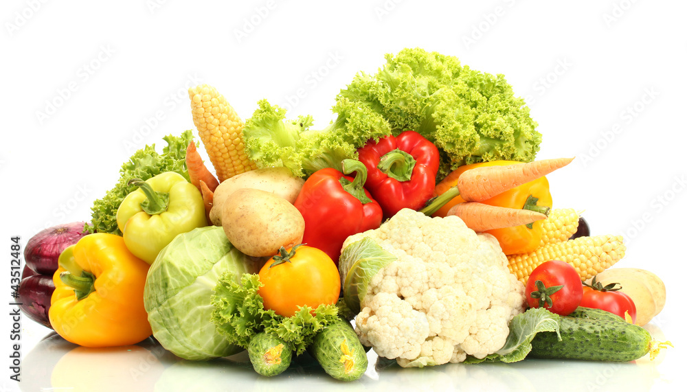 Fresh vegetables isolated on white Fresh vegetables isolated on white