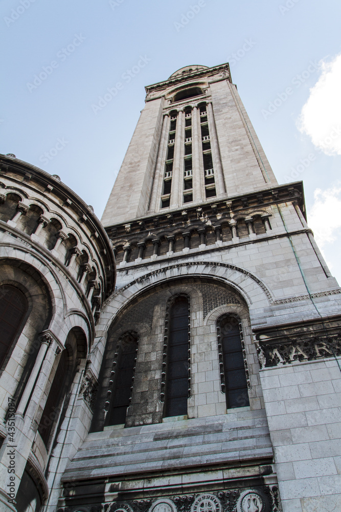 The external architecture of Sacre Coeur, Montmartre, Paris, Fra