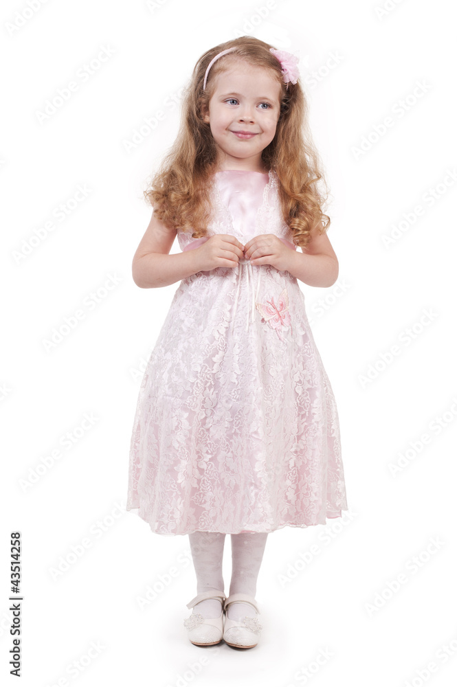 Little beautiful girl in the fashion dress Little beautiful girl in the fashion dress