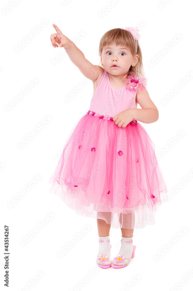 Little beautiful girl in the fashion dress Little beautiful girl in the fashion dress