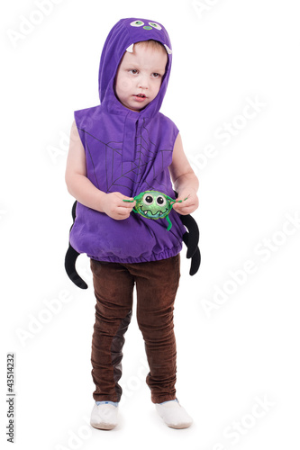 little boy dressed as purple spider photo