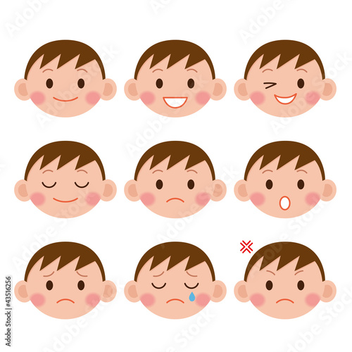 男の子　表情　アイコン