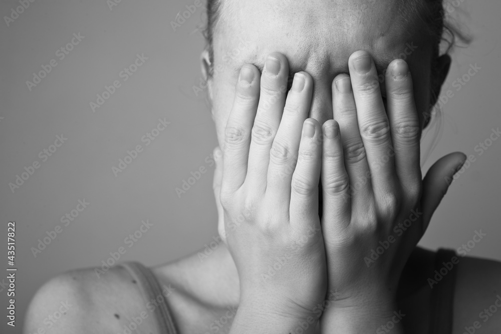 Portrait of very young depressed woman/girl(black and white) Portrait of very young depressed woman/girl(black and white)