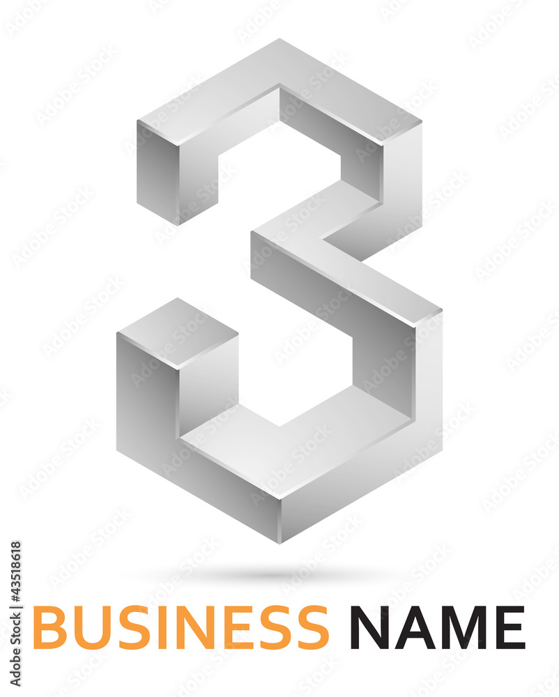 Alphabet logo design - number 3 (part of set) Alphabet logo design - number 3 (part of set)