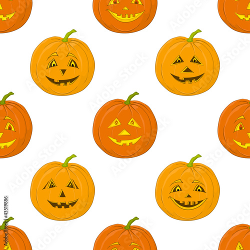 Pumpkins Jack O Lantern, seamless background