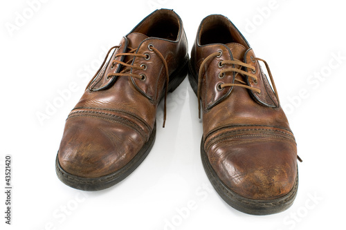 Old classical shoes isolated
