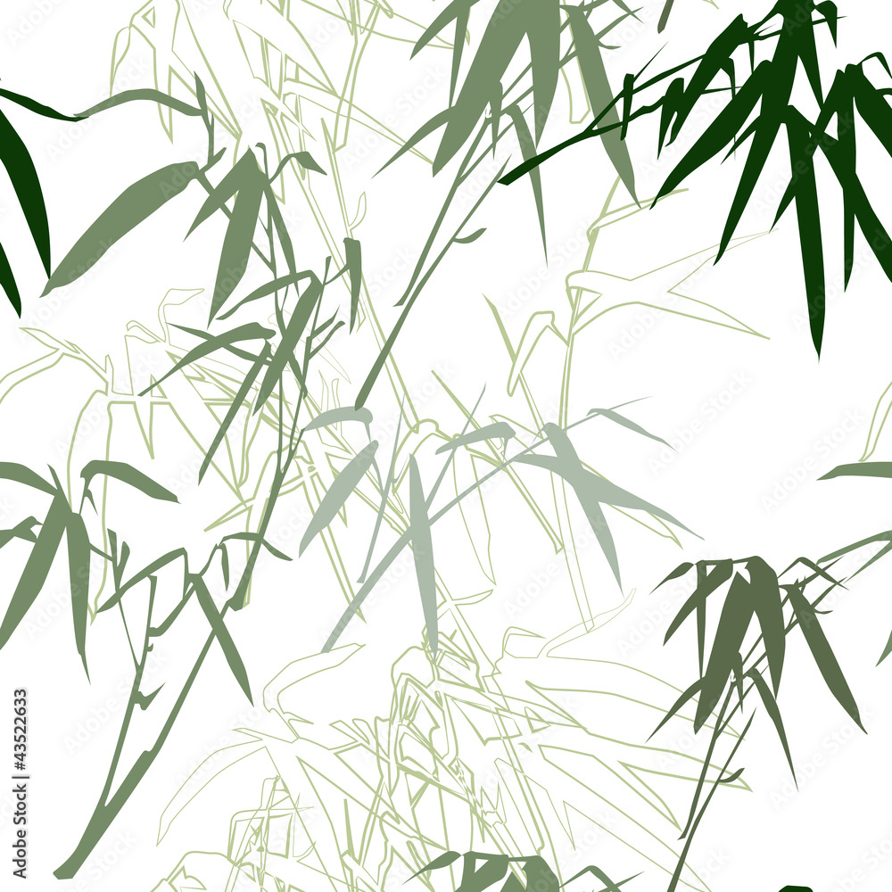Naklejka Bambus. Kwiecisty bezszwowy deseniowy tło, wektorowa ilustracja