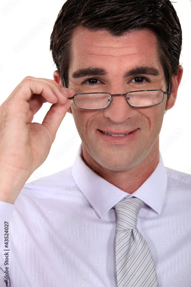 Businessman wearing glasses