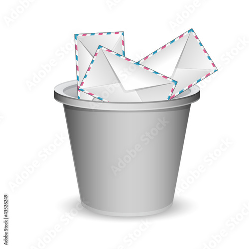 envelopes in the trash