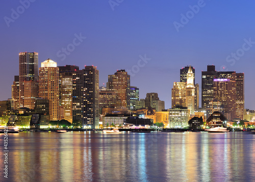 Boston downtown urban skyline