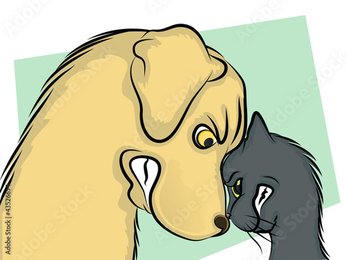 Dog and Cat Nose to Nose