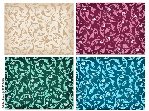 Set of damask pattern
