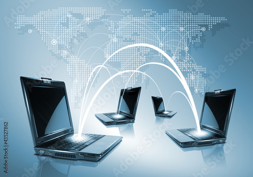 Obraz na plátně Collage with notebook