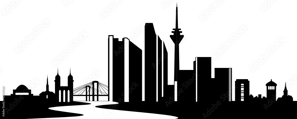 Obraz premium Düsseldorf Skyline Rhein