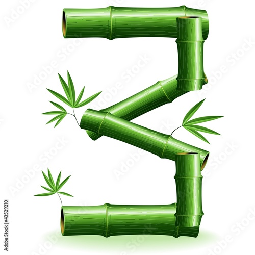 Bambù Numero 3-Bamboo Logo Sign Number 3-Vector
