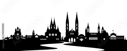 Wiesbanden Skyline mit Rhein