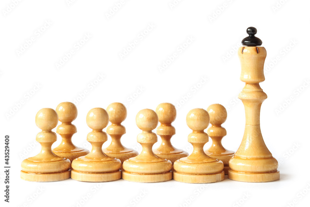 Chess school with queen and pawns isolated Chess school with queen and pawns isolated
