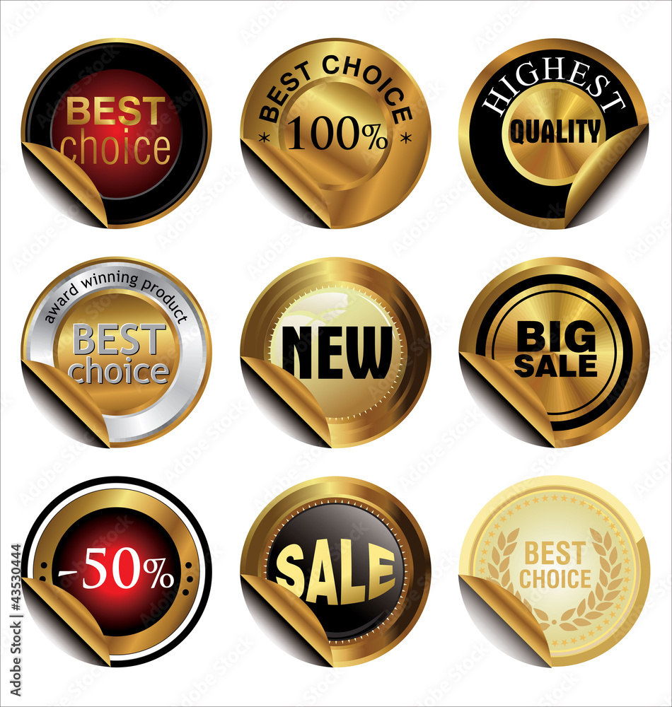 Fototapeta premium Collection of Premium Quality and Guarantee Labels