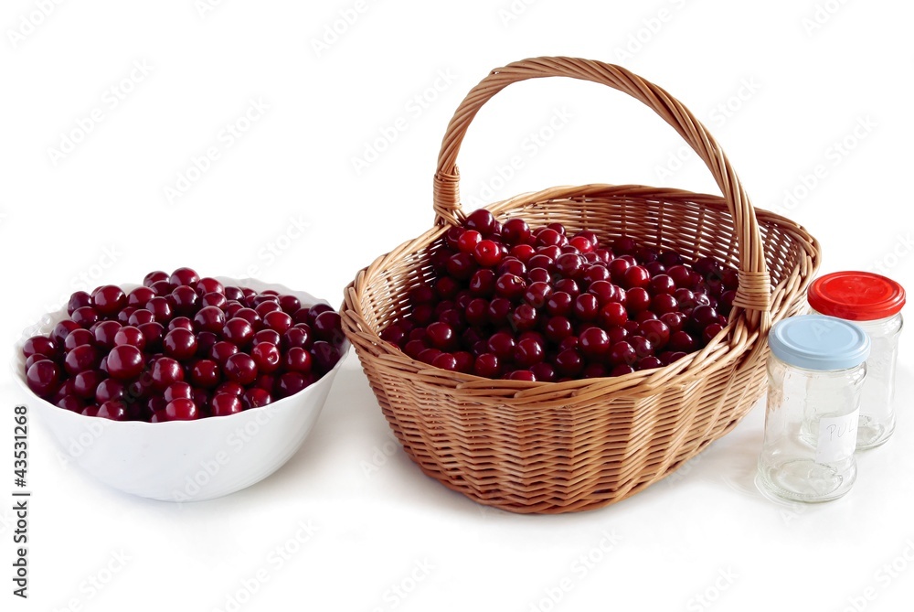 fresh red cherries before cooking jam fresh red cherries before cooking jam