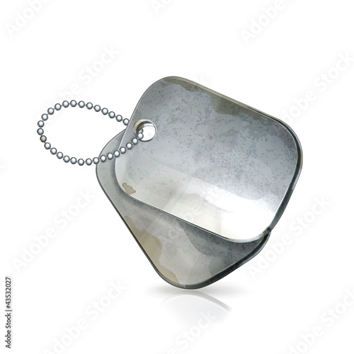 Military dog tags, old-style vector isolated