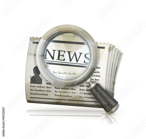 News Search, old-style vector isolated