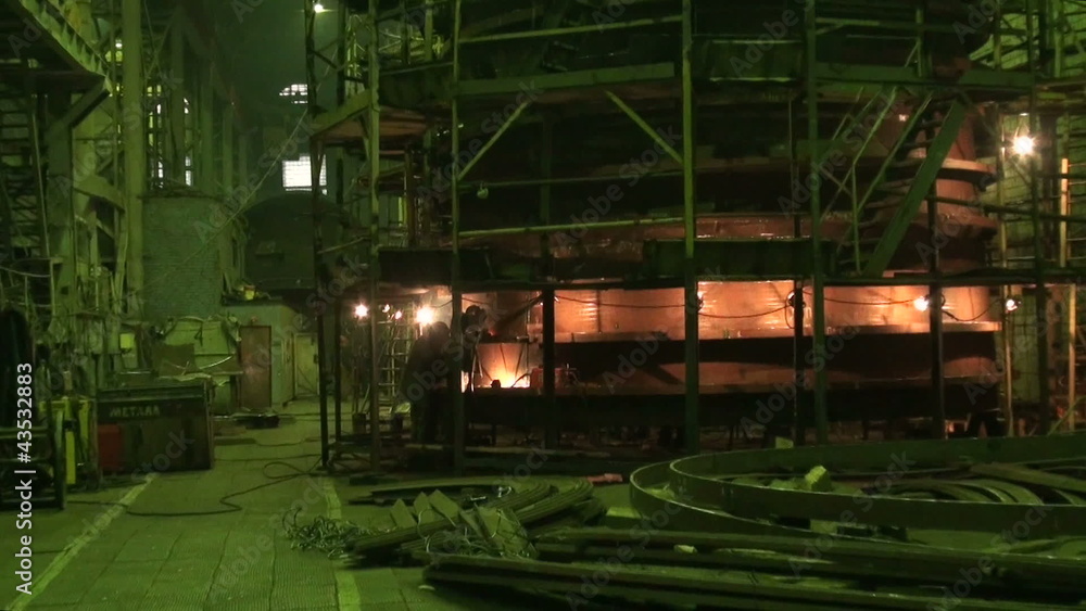 Plant for the production of submarines and ships. Plant for the production of submarines and ships.