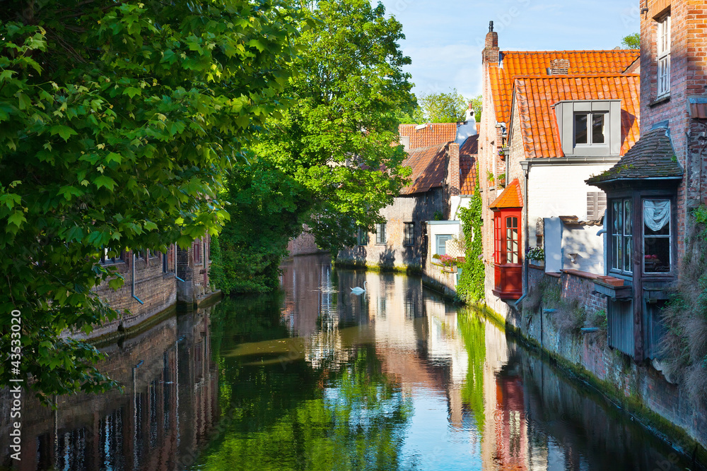 Fototapeta premium Brugia, średniowieczne miasto w Belgii