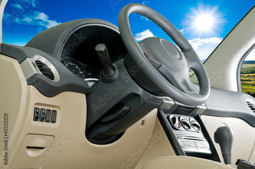Car interior / landscape view