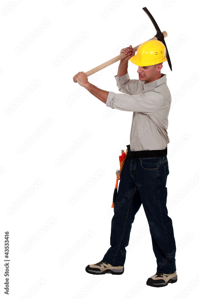 craftsman striking with his pick craftsman striking with his pick
