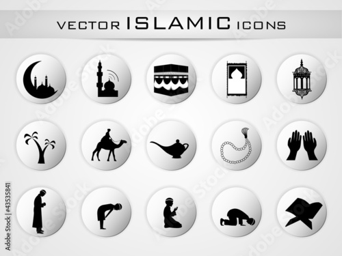 Islamic website icons set. EPS 10.