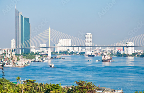 transportation by ship in chao phra ya river, bangkok,thailand © chatchaisurakram