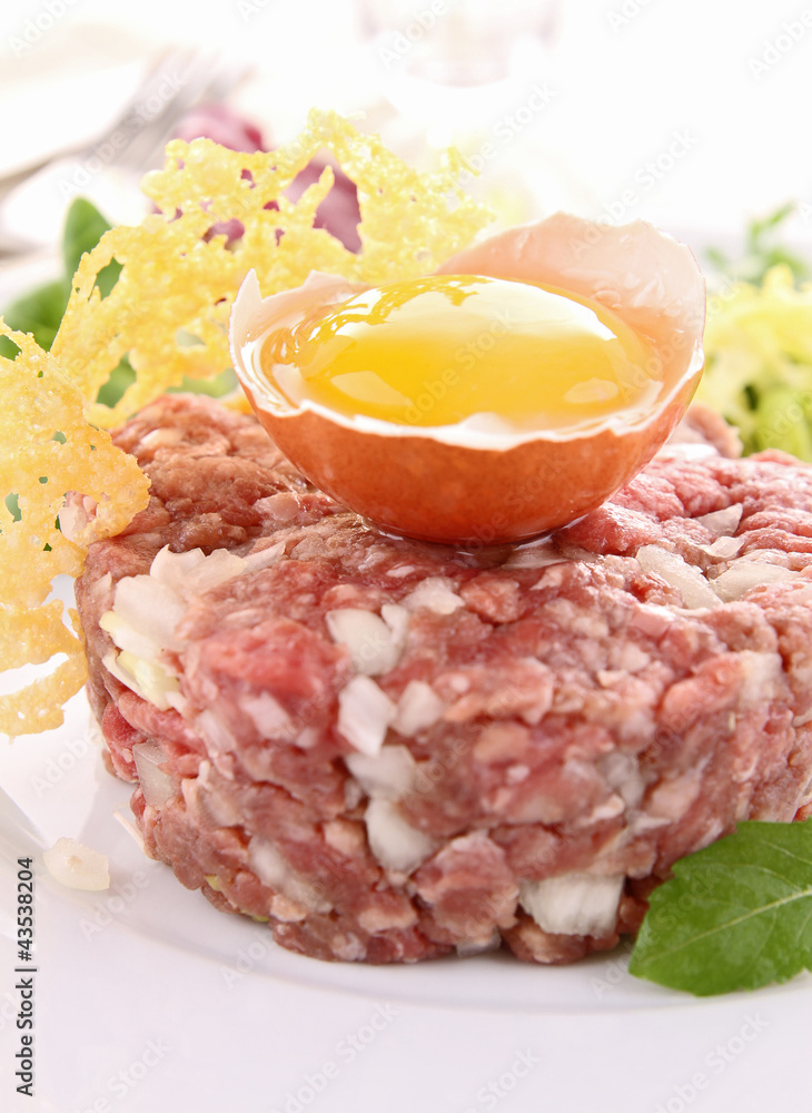 steak tartar and egg steak tartar and egg