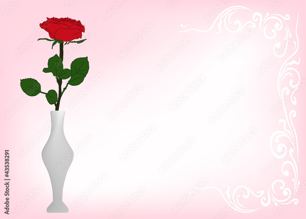 Obraz premium single rose flower in white vase