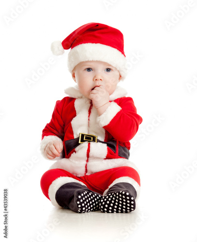 cute baby in Santa Claus cl...