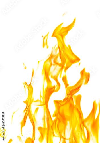 isolated on white dark yellow flame