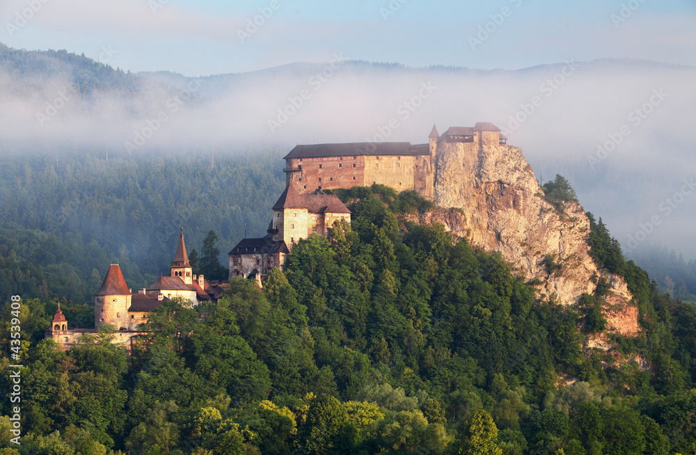 Beautiful Slovakia castle at sunrise - Oravsky hrad